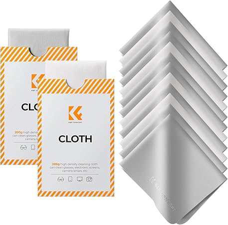 K&F Concept カメラクリーニングクロス 12枚入り (4枚ホワイト8枚グレー)