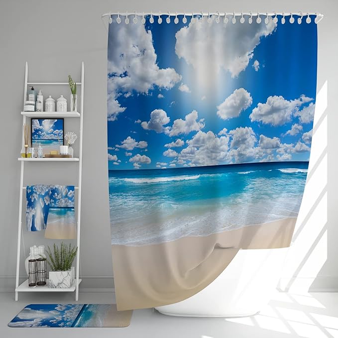 U-SITU シャワーカーテン 防水加工 防カビ (丈180 x 幅120 cm)