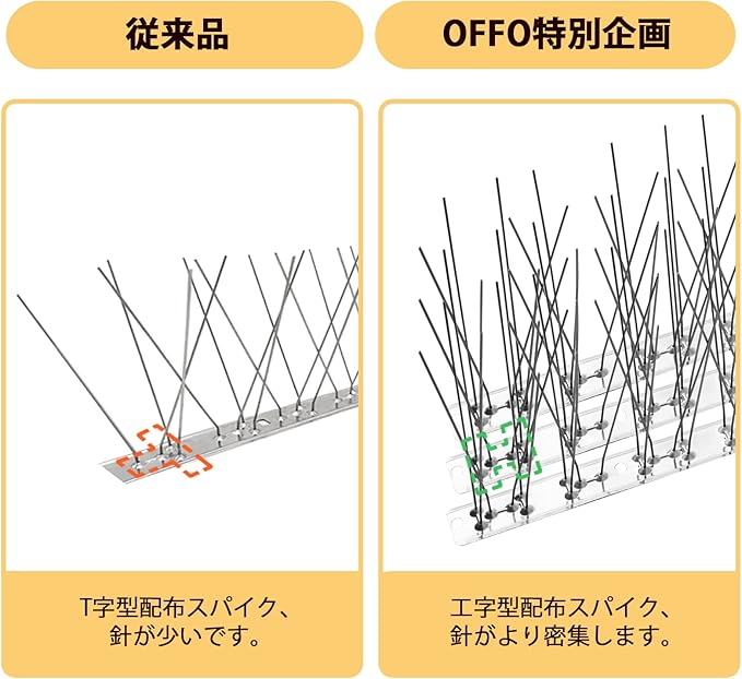 OFFO 鳥避け 100%ステンレス製  26cm×4個入り（104cm） 