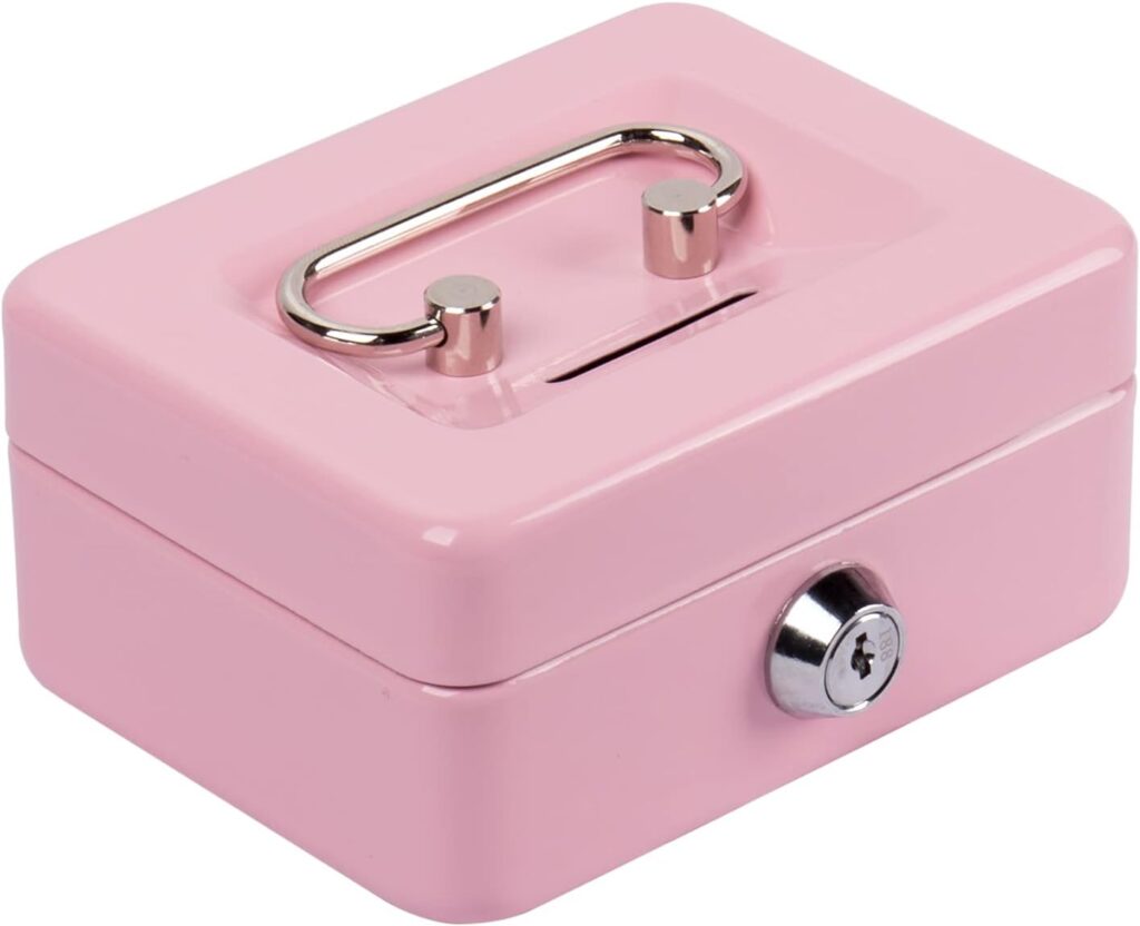 【八番屋 】ミニ金庫 キャッシュメイト (ピンク)