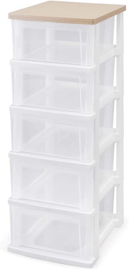 【アイリスオーヤマ】ウッドトップチェスト スリム 5段