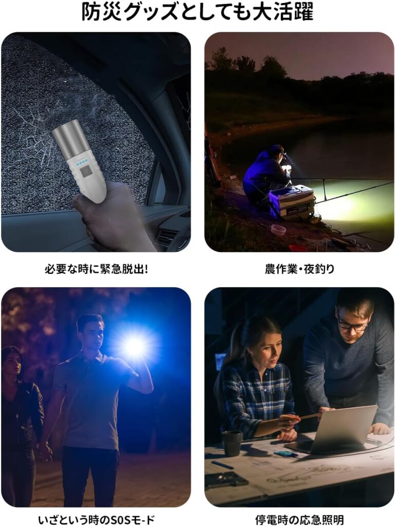 【Dxswtxxl】作業灯付き懐中電灯