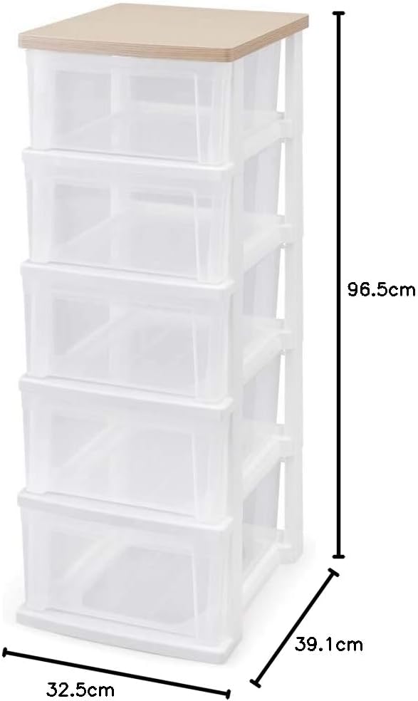 【アイリスオーヤマ】ウッドトップチェスト スリム 5段