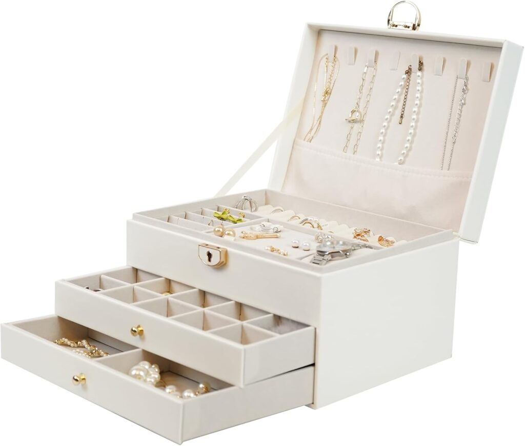 【サンパーシー】鍵付きアクセサリーボックス(ホワイト)