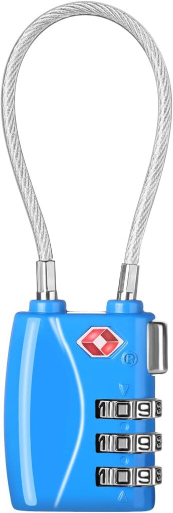 【ZHEGE】ダイヤル式 ワイヤーロック(3桁)