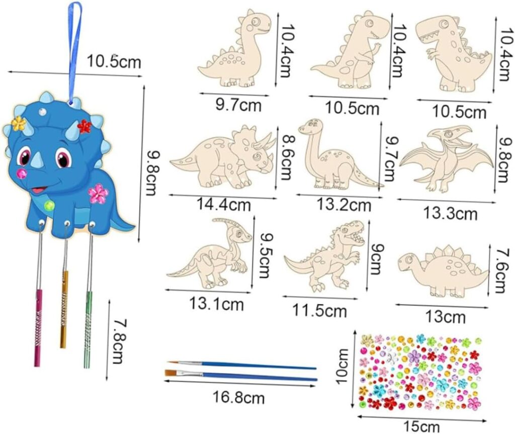 STAHAD 1 セット 木製恐竜風鈴 手作り風鈴キット