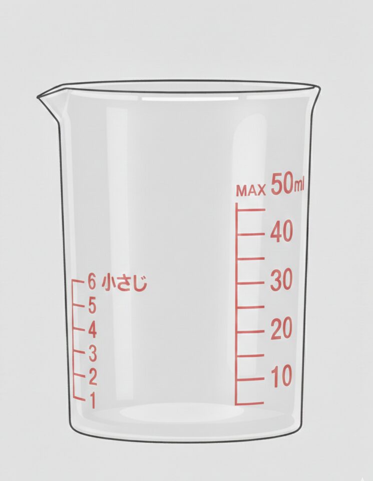 【セリア】50mlメジャーカップ(ビーカー型)イメージ