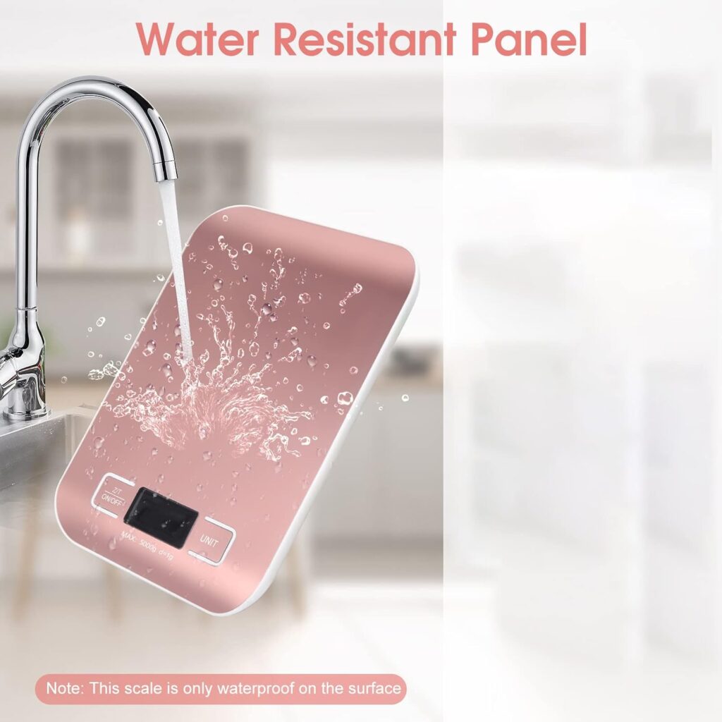 【Selegere】デジタルキッチン秤(ローズゴールド)