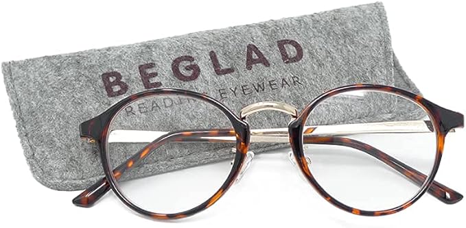 【ビグラッド】おしゃれなケース付老眼鏡(ボストン型)