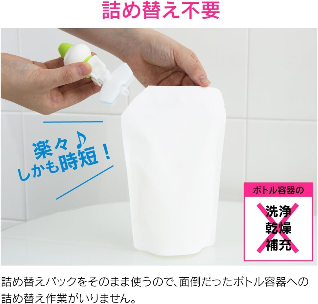 【カクダイ】つめかえパックそのままポンプ(グリーン)