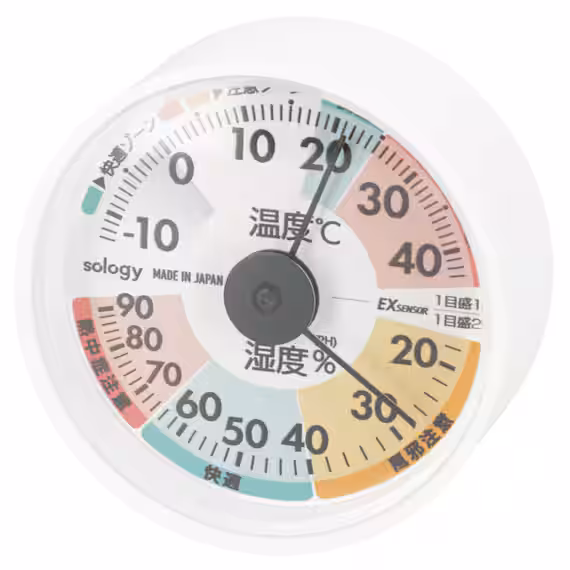 【ニトリ】【カラーでわかりやすい】アナログ温湿度計