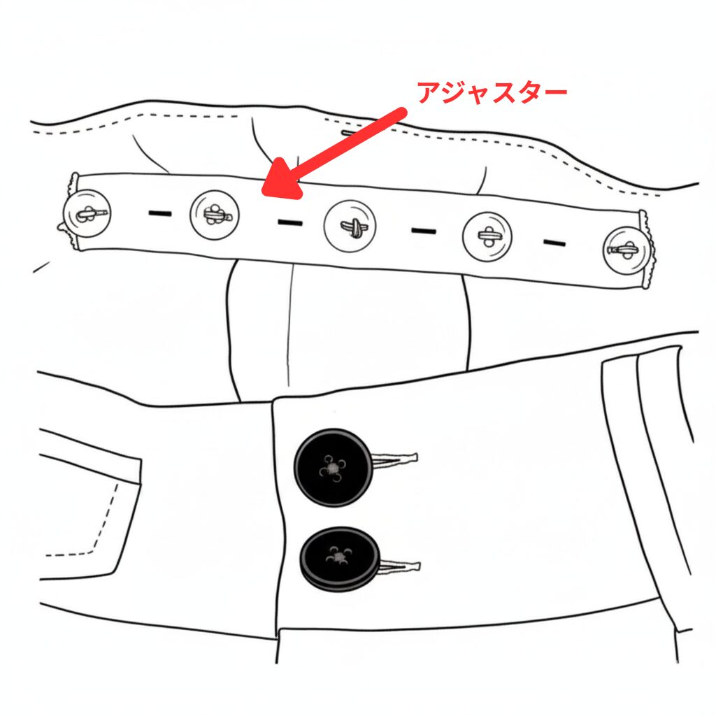 内側クリップ･ゴムタイプ(内側でまとめる)