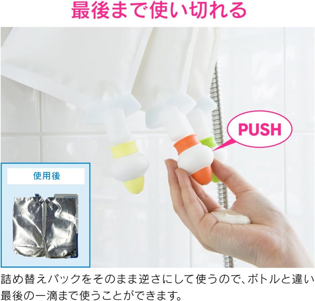 【カクダイ】つめかえパックそのままポンプ(オレンジ)