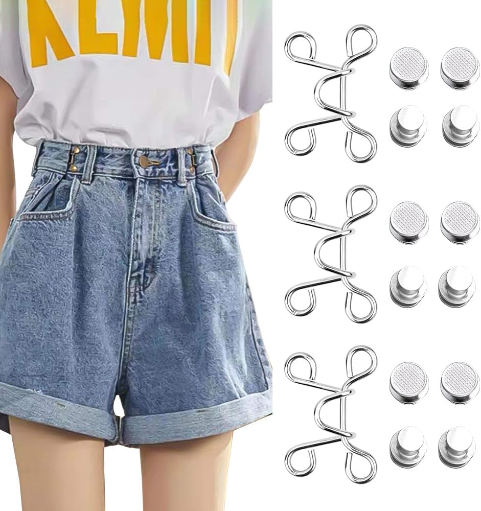 【bhcanae】リベット付き ウエスト調整ボタン(フック連結式)