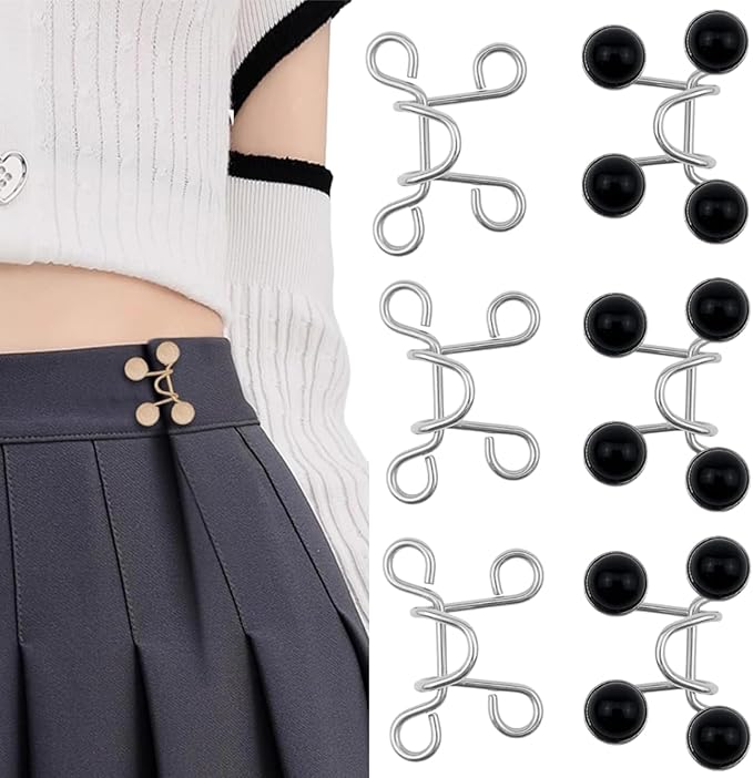 【QIKEJI】ウエスト調整バックル 6ピースセット