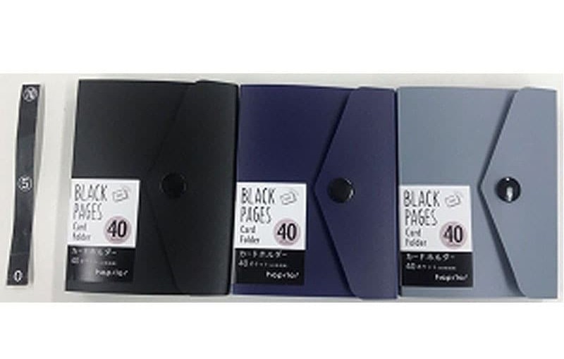黒台紙カードホルダー　ホック付き４０Ｐ