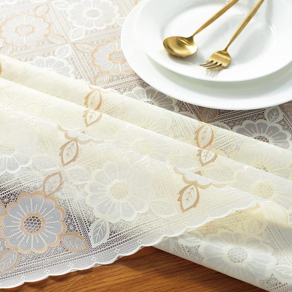 【Jinchuan】刺繍 レース テーブルクロス