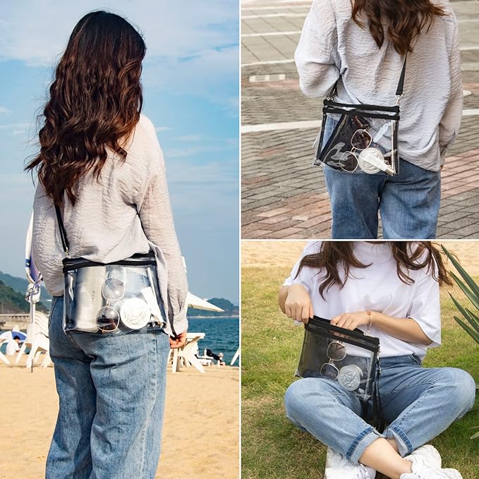 【auxadex】PVCクリア クロスボディバッグ