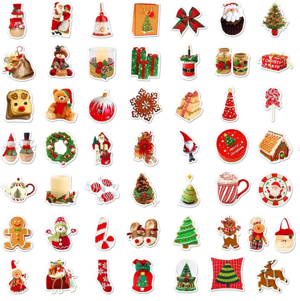 Ubefuu クリスマス シール ステッカー 50枚入り