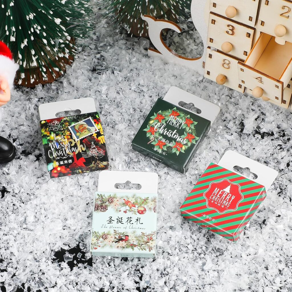 FINGOOO クリスマス シール ステッカー 180枚