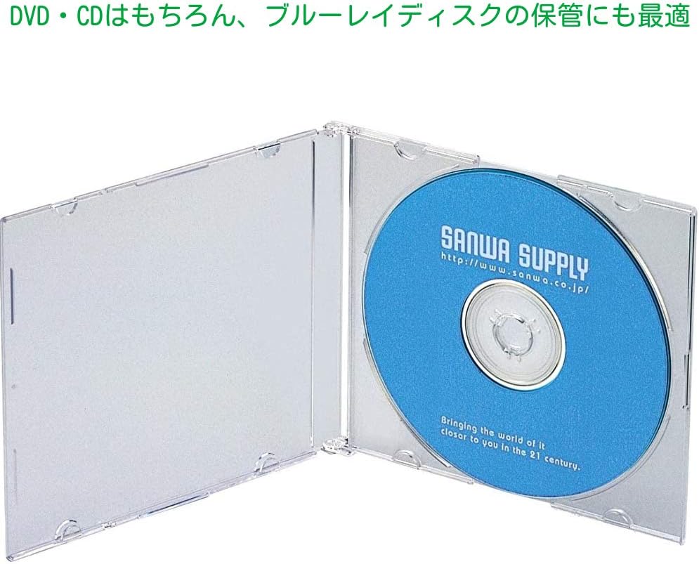 サンワサプライ スリムCD/DVD/BDケース  クリア