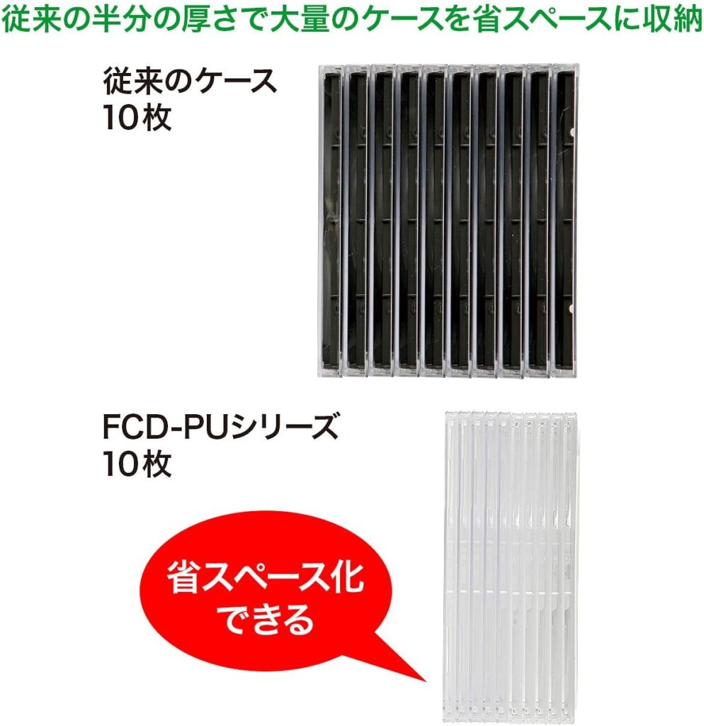 サンワサプライ スリムCD/DVD/BDケース  クリア