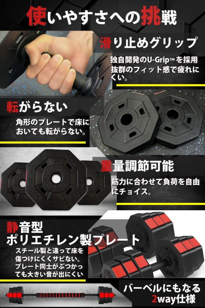 Wout/角型ダンベル20㎏セット