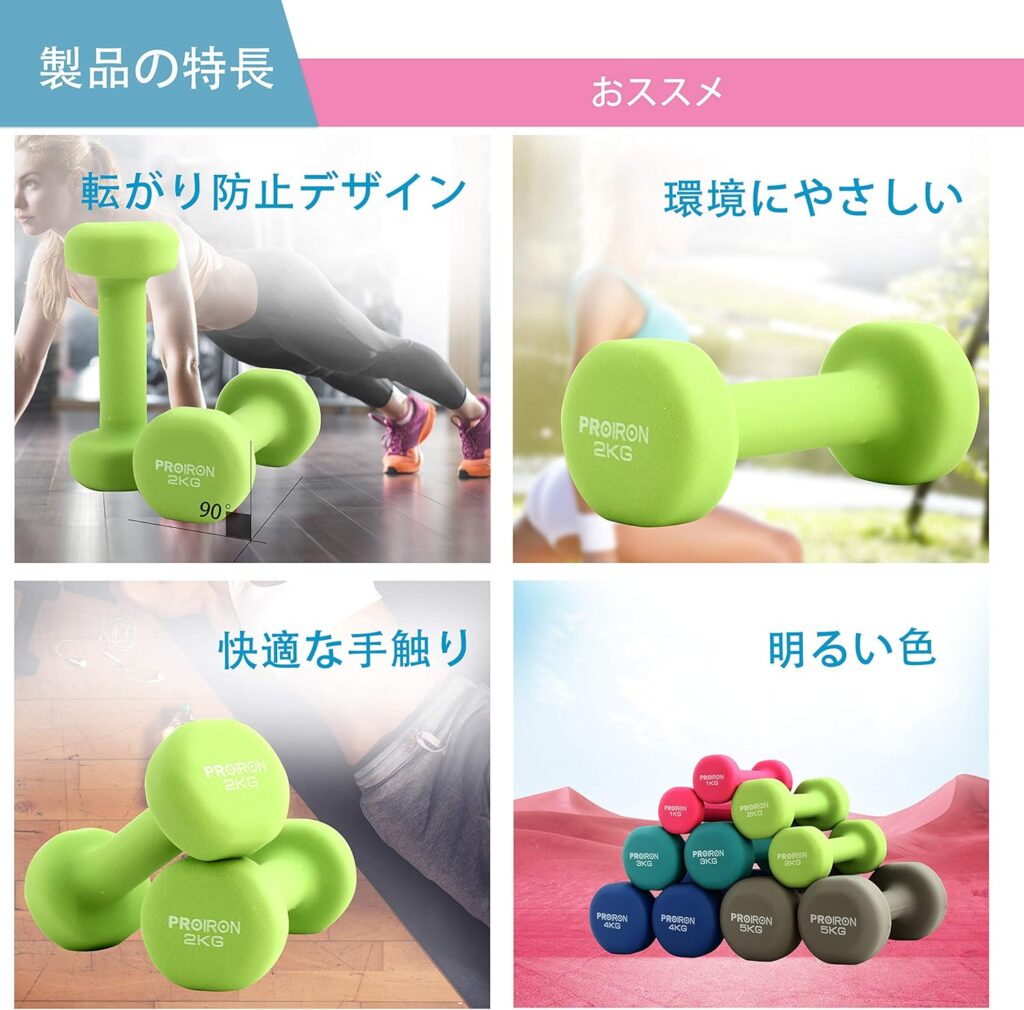 PROIRON/ネオプレンダンベル2個セット