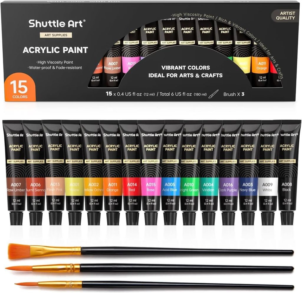 Shuttle Art/アクリル絵の具セット15色12ml